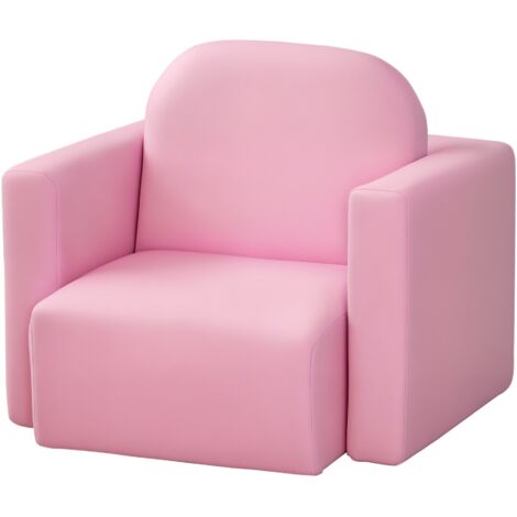 2 In 1 Toddler Sofa Chair, 48 x 44 x 41 cm, for Game Relax Playroom, Pink