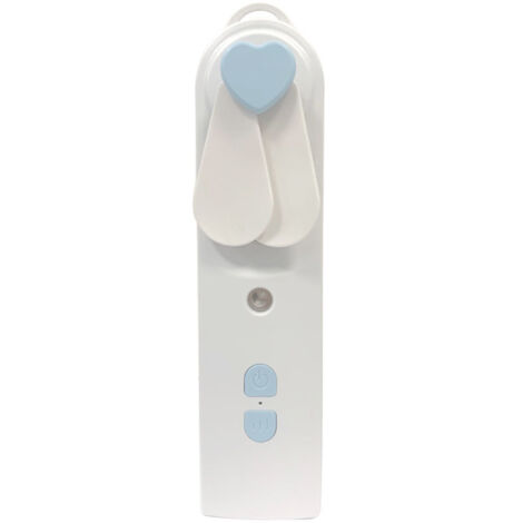 2-in-1 Tragbarer Mini-Luftbefeuchter – USB-wiederaufladbarer Ventilator, tragbarer Wassersprüher, Gesichtsbedampfer, Klimaanlage für den Außenbereich, 1 Stück (Blau)