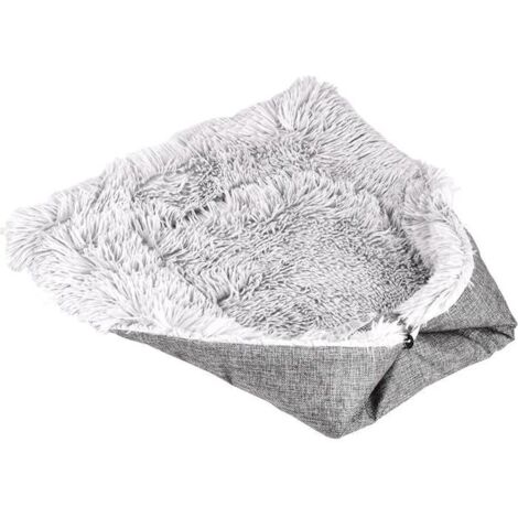 2-in-1 Washable Pet Mat and Soft Pillow, Comfortable Bed for Cats and Small Dogs, 60x50cm, Gray Multicolor