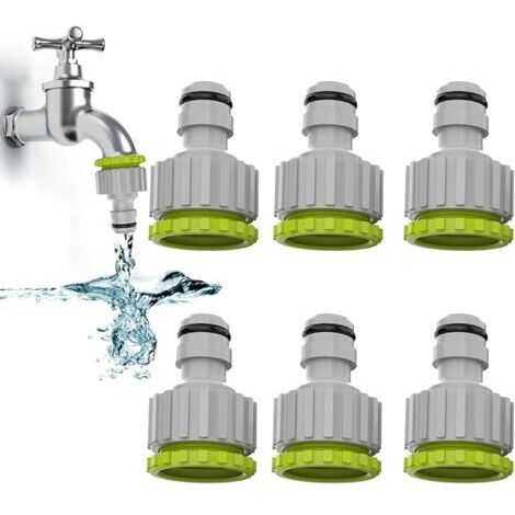 2-in-1-Wasserhahnverbinder, 1/2"- und 3/4"-Gartenhahnverbinder für die Gartenbewässerung, 6er-Packung