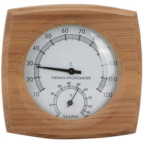 2-In-1Sauna Température Cèdre Bois Thermomètre Hygromètre Thermo-Hygromètre Accessoires De Sauna