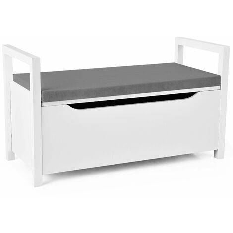 2 IN1 Wooden Shoe changing Bench Shoe Storage Cabinet Organizer Padded Seat