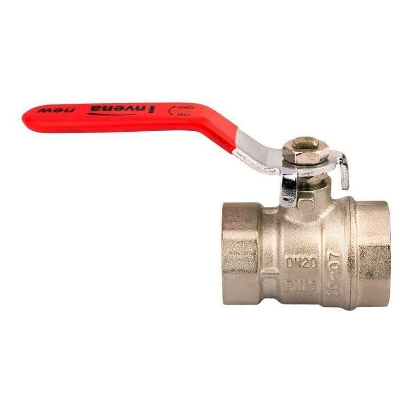 2' Inch Water Lever Type Ball Valve Female x Female Red Handle Quarter Turn