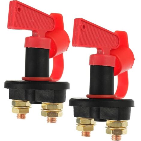 2 interrupteurs de batterie 12 V 24 V 200 A avec 2 clés amovibles arrêt rapide bornes de batterie à 2 trous pour voitures bateaux camions et camping-cars