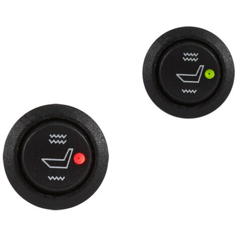 2 interruptores redondos universales de 3 pines para asientos de coche calefactables, con función de balanceo, calefacción, encendido/apagado y control de posición alta/baja.