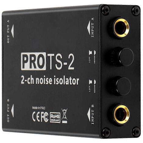 -2 Isolateur audio double canal 1/4 pouce 6,5 Filtre de réduction du bruit--