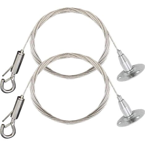 2 jeux (1,5 mm  2 m) de fil de suspension réglable pour tableaux avec 2 gaines thermorétractables-AquaForge