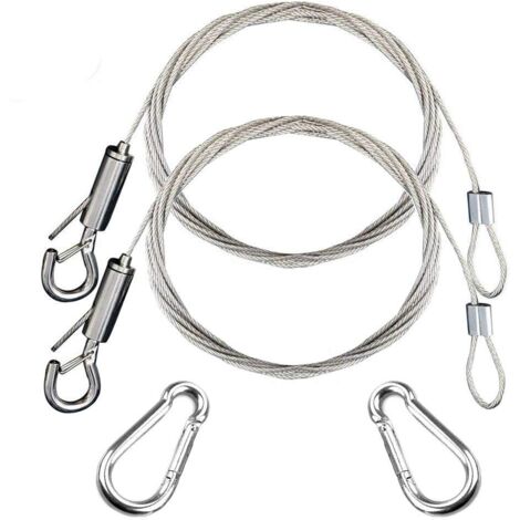 2 jeux de fil de suspension réglable pour tableaux avec 2 gaines thermorétractables et 2 M4-AquaForge