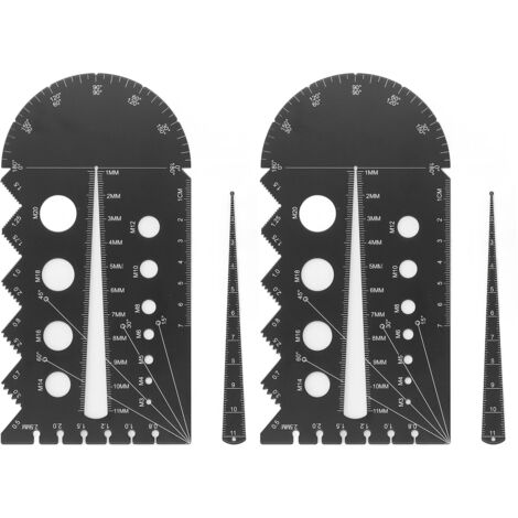 2 Jeux de Jauge de Pas de Filetage, Vis de Montage Multi-jauge, Filetage Noir