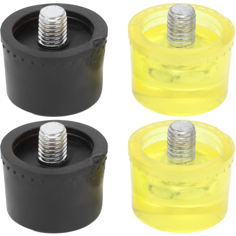 Ineasicer - 2 jeux Jeu de pointes de remplacement pour marteau en caoutchouc Accessoires pour maillet Jaune NoirDia 25mm