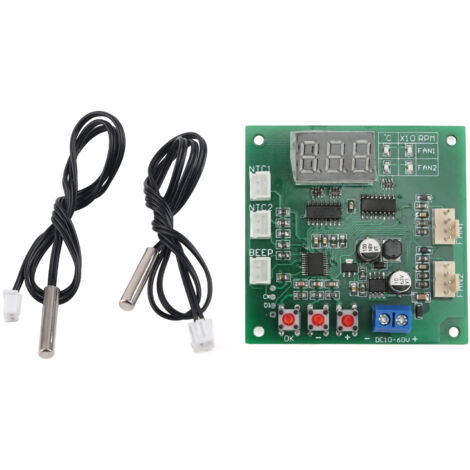 2-Kanal-4-Draht-DC10-60V-PWM-Controller für interne Lüfter mit Drehzahl- und Temperaturregelung