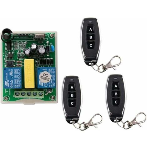 2-Kanal-Funkfernbedienung, 1 Empfänger + 3 Sender für Rohrgaragentor, Funkkit, Steuerung des elektrischen Windenmotors, 220 V, Wechselrichterfunktion