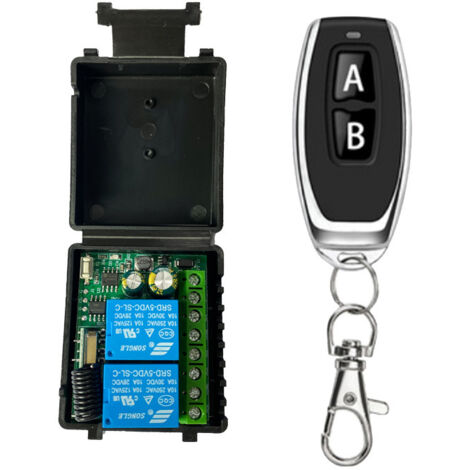 2-Kanal-Funkfernbedienungsschalter mit großem Spannungsbereich DC6V-30V, Vorwärts-/Rückwärtssteuerung für 433MHz-Motor, geeignet für Rollläden/Autotüren.