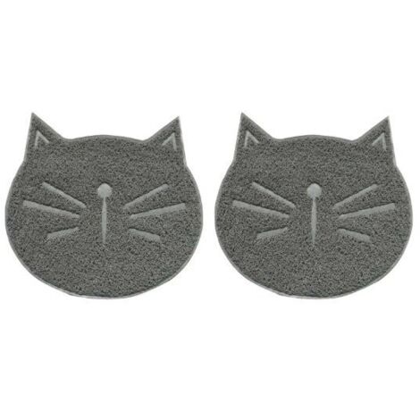 2 Katzenfuttermatten mit Katzenkopfmotiv