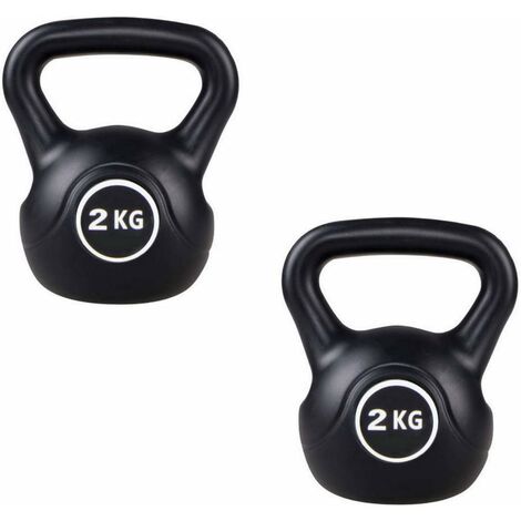 2 KETTLEBELL DA 2 KG PESO CON MANIGLIA X BODYBUILDING, CALISTHENICS