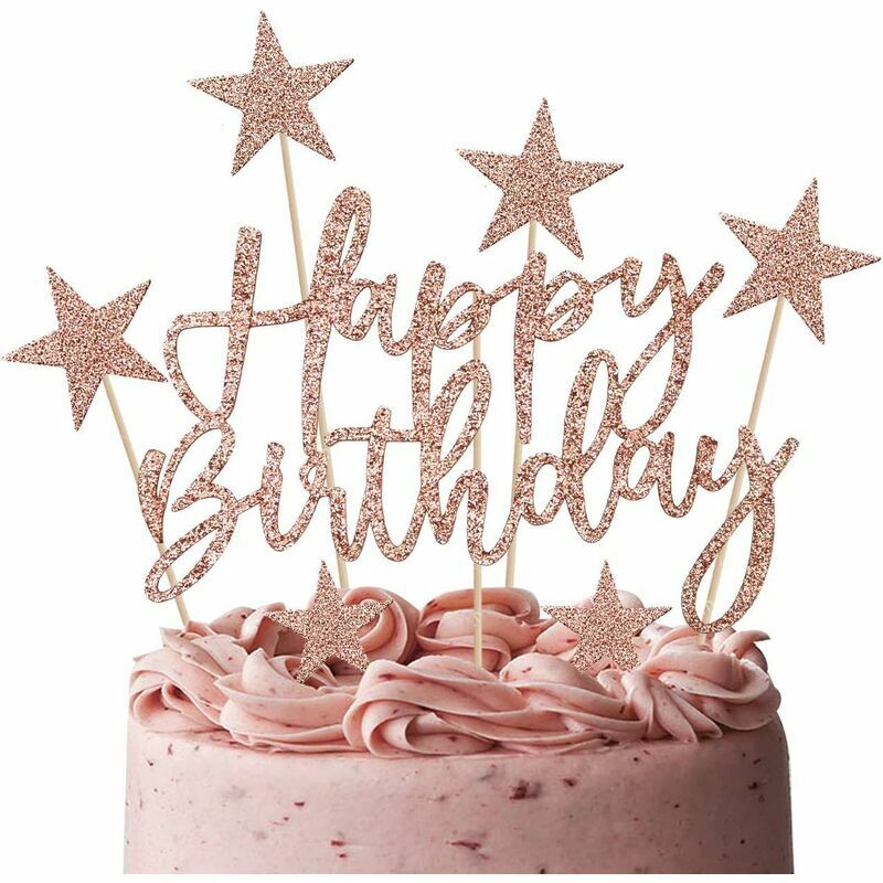 2 kit per torta di compleanno per ragazza in oro