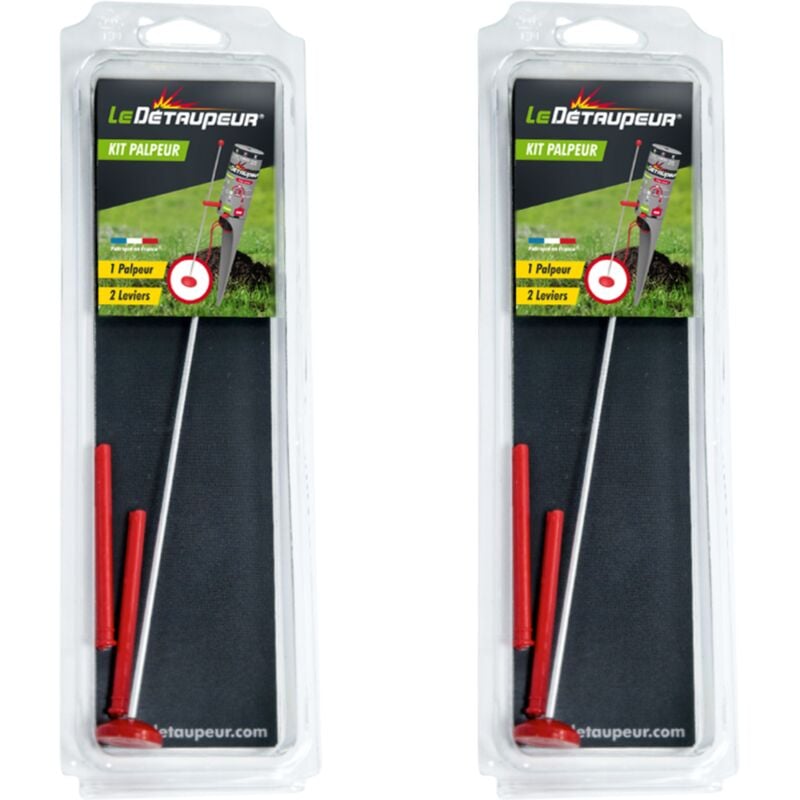 2 Kits Anti taupes & Campagnols - 4 Tiges + 2 Palpeurs Taupes et Pieges Anti Campagnols - Utilisable sous la Pluie et en Toute Sécurité - Système