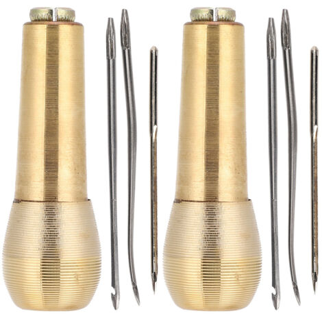 2 Kits d'Aiguilles à Coudre en Cuivre pour Réparation Chaussures et Travail du Cuir