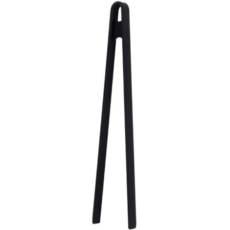 2 Küchenzangen aus Kunststoff zum Braten und Essen, Länge: 29 cm, schwarz