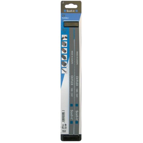 2 lames de scie à métaux Flexibles Chrome Vanadium coupe Alu Tube PVC et Bois SCELL-IT