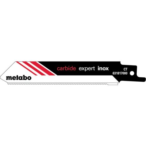 2 lames de scies sabres, inox, série "expert", 115 x 1,25 mm, carbure, 1,4 mm/ 18 DPP metabo 2 pièces