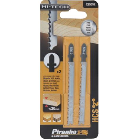 2 lames pour baA onnette bois piranha X25562 hi tech medium cut &lt60 mm