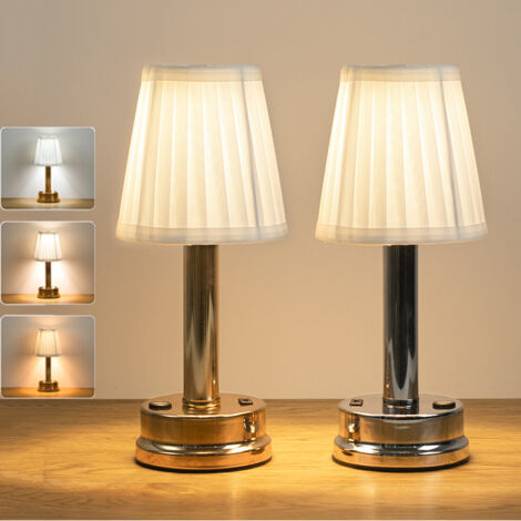2 lampade da tavolo moderne senza fili, lampada da scrivania a LED portatile dimmerabile a 3 livelli di luminosità per soggiorno, comodino