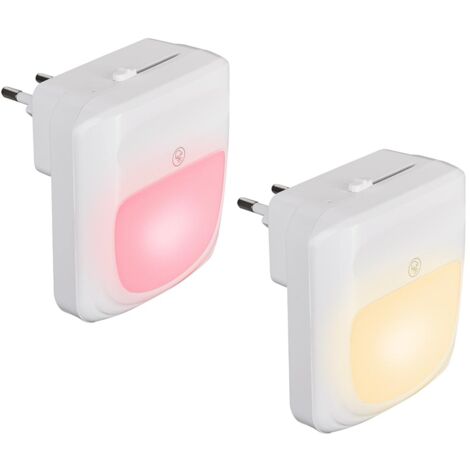 2 Lampade Notte Luce Notturna LED 3 Funzioni RGB Bianco Dimmerabile Crepuscolare