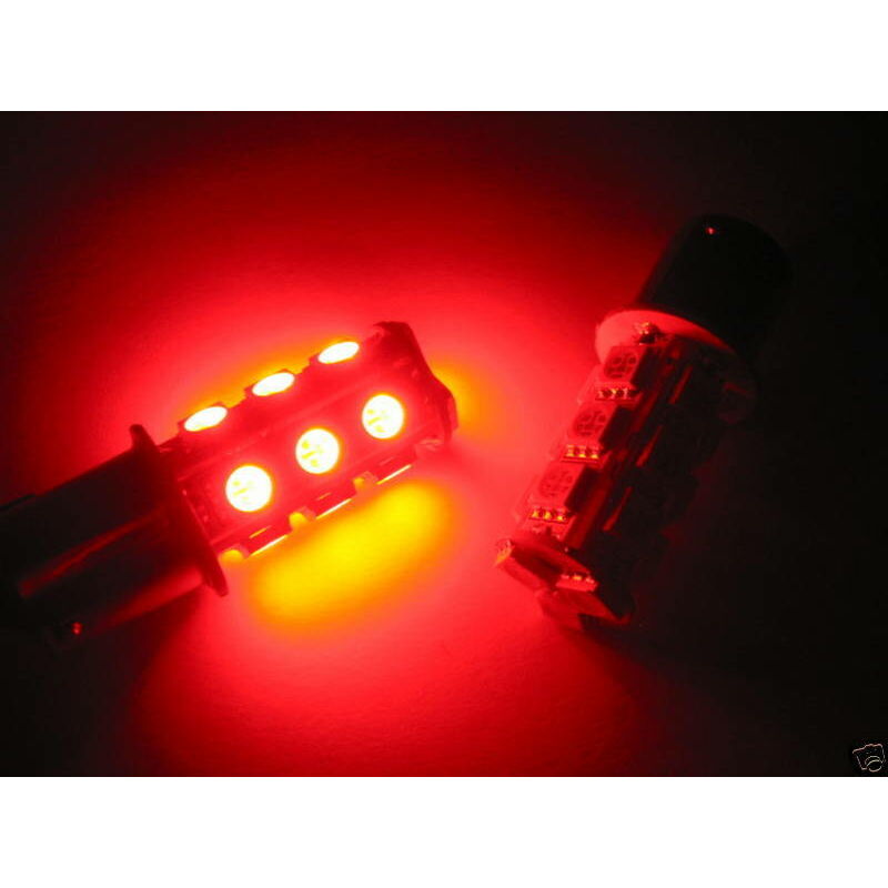 Image of 2 lampadine 18 led smd BA15S 1156 P21W rosso stop pr