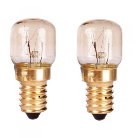 2 Lampadine Alogena Forno Microonde E14 ST22 15W 230V 80lm 2800K Resiste fino a 300 Gradi