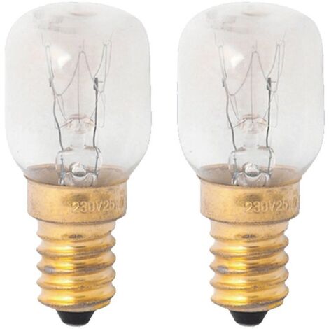 2 Lampadine alogena Forno Microonde E14 ST25 15W 230V 80lm 2800K Resiste fino a 300 Gradi