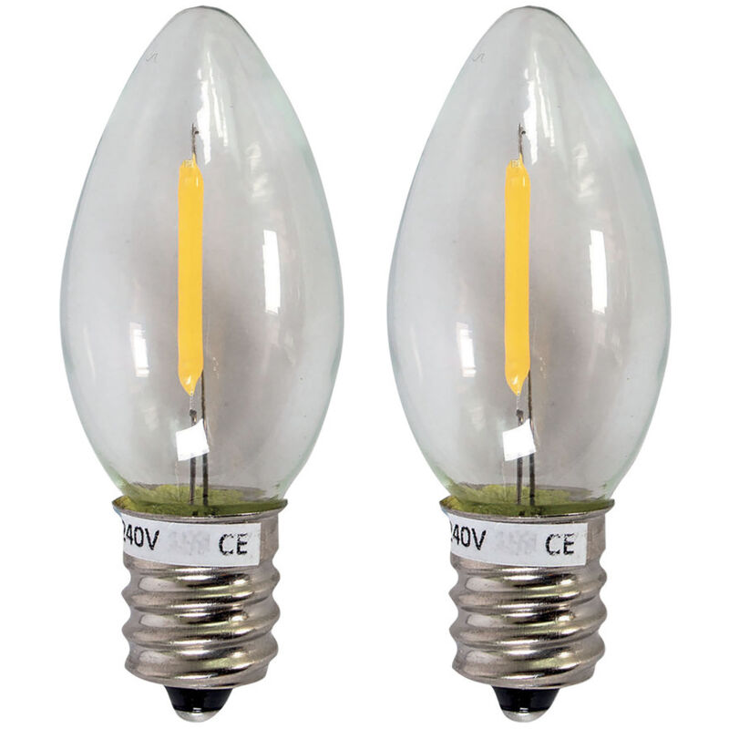 Tibelec - Lot 2 ampoules led E14 0.75W, 240V, 40 lumens, 3000K blanc-chaud Tibelec - Lot 2 ampoules led E14 0.75W, 240V, 40 lumens, 3000K blanc-chaud