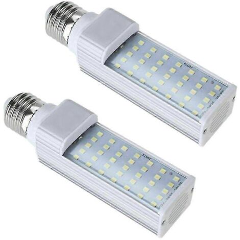 2 lampes LED Fishpod blanches pour aquarium (7 W) avec ampoule E27, idéales pour la croissance des plantes et des coraux.