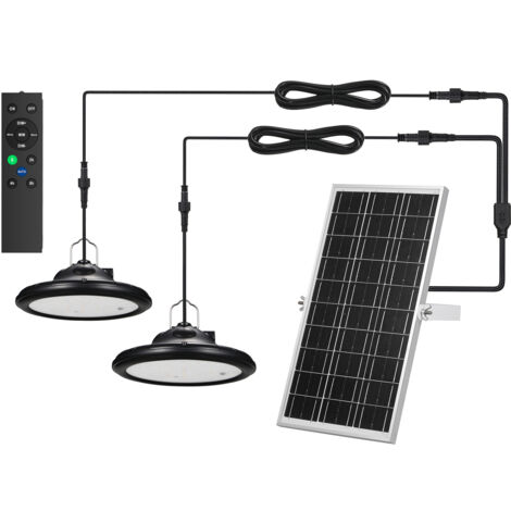 2 Lampes solaires pour extérieur et intérieur, 4500 mAh, 3 couleurs/4 modes, lampe LED solaire suspendue avec télécommande, IP66, résistante à l'eau, charge USB, lampe suspendue pour jardin [Classe én