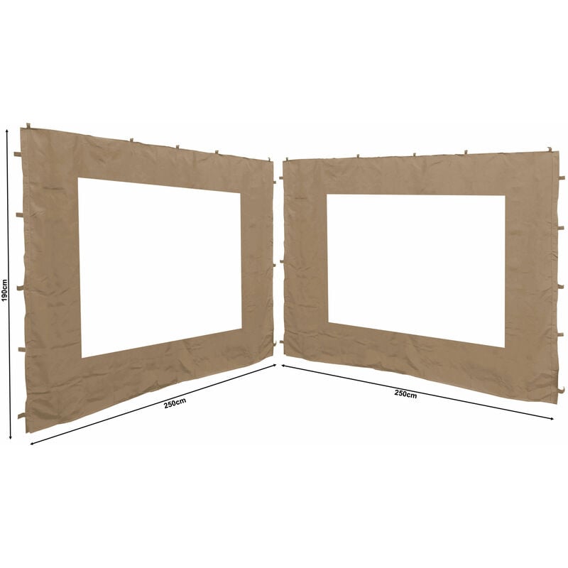 

2 Laterales para cenador Antiguo Gazebo 3 x 3 m Pared Arena Beige