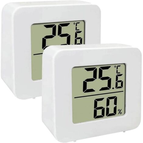 2 LCD-Digitalthermometer und -Hygrometer, hochpräzises digitales Innenthermometer-Hygrometer, Temperatur- und Feuchtigkeitsmessgerät, Komfortniveauanzeige für das Homeoffice