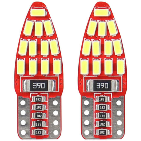Комплект от 2бр. LED Лед Диодни Крушки За Габарит Т10 W5W Canbus 3014 24SMD 12V Бяла Светлина