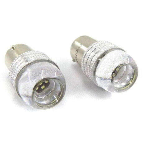 Комплект от 2 броя LED ЛЕД Крушки 6 SMD BA15S (P21W) 12V Бяла Светлина Бели 6000К