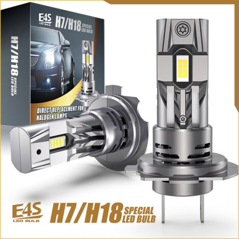 Комплект от 2 броя Умалени Мини Лед Led Диодни Крушки E4S H7 H18 Х7 Х18 12V 50W 15000lm за Автомобил Мотоциклет Трактор