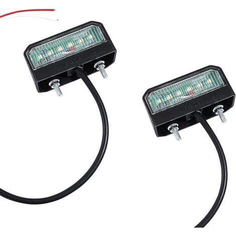 2  LED Eclairage de Plaque D'immatriculation, Lampe de Plaque d’Immatriculation 1224V Feux de Plaque Arrière LED Étanche pour Voiture, Remorque, Véhicule ou Camion