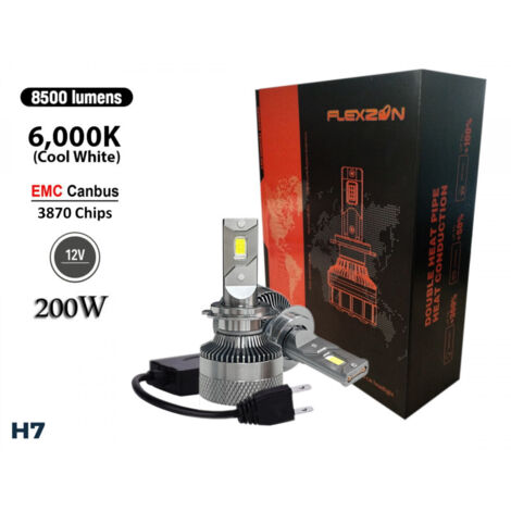 Комплект от 2 броя LED ЛЕД диодни крушки H7 Х7 12V 200W 17000lm за фарове Canbus без грешки 6000К