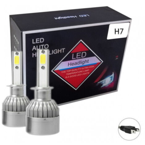 Комплект от 2 броя LED лед диодни крушки за фарове H7 Х7 36w 7600lm 12/24V