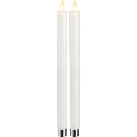 2 LED Leuchterkerzen Twinkle 30x5cm weiß