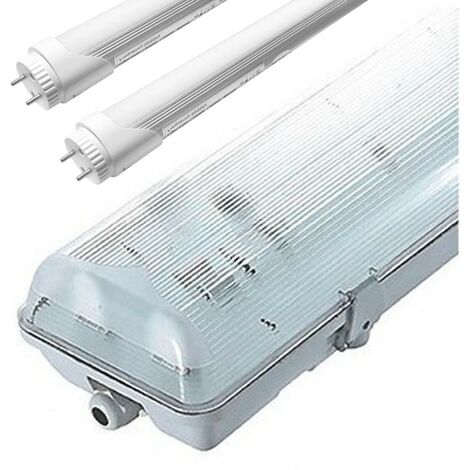 2 Led-Röhren 120cm 6000K + wasserdichtes Gehäuse IP65