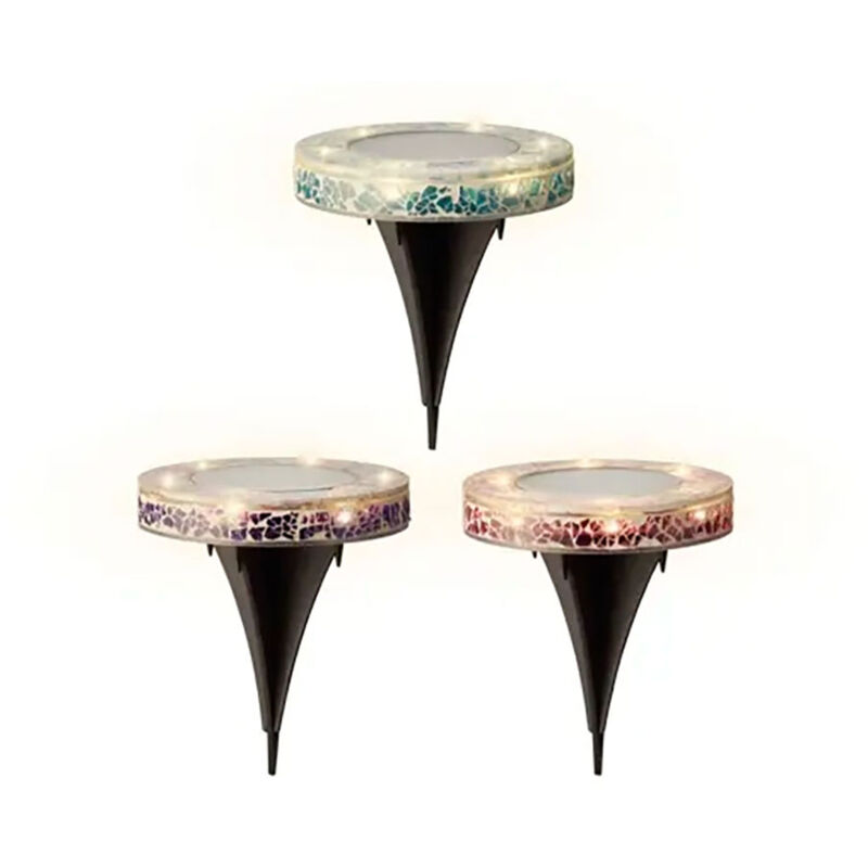 2 Led Solaires Rondes En Verre à Piquet, 7 Im, ø11,5 X 13 Cm, Couleurs Variées 2 Led Solaires Rondes En Verre à Piquet, 7 Im, ø11,5 X 13 Cm, Couleurs Variées