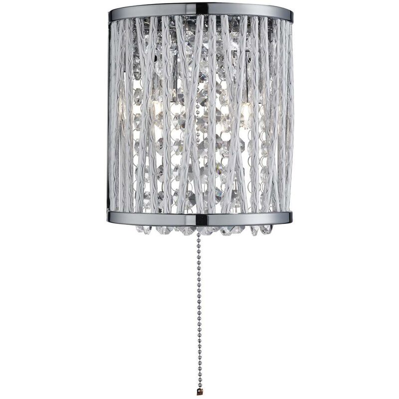 Elise - 2 Light Indoor Wall Light Chrome, Crystal, G9 - Searchlight