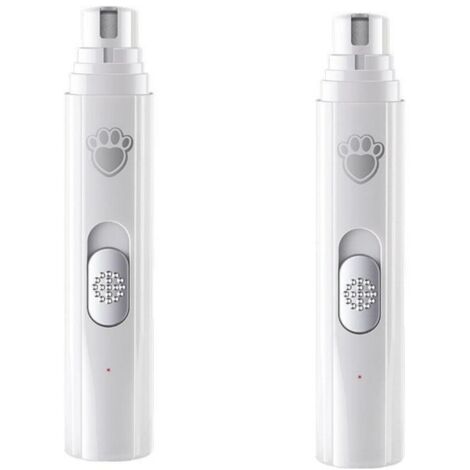 2 limes à ongles électriques - USBCharge -lime diamant -sans fil -Avec des lumières -Blanc