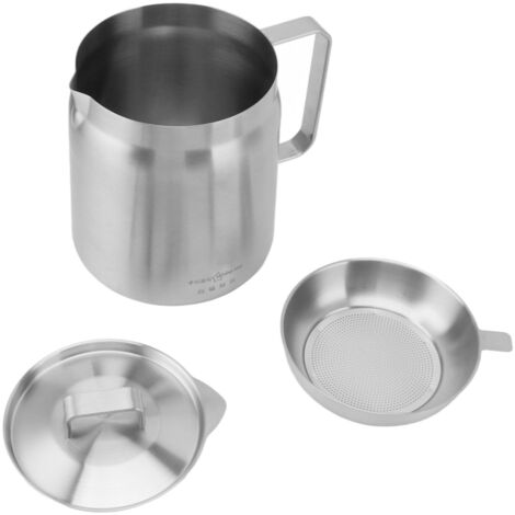 2-Liter-Fettabscheider aus Edelstahl mit Filter und Deckel für die Küche