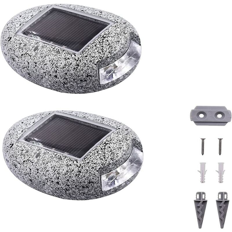 2 lámpara de piedra de simulación Solar para exteriores, jardín,