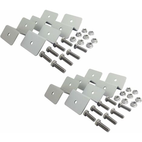 Lot De 4 Supports Montage Latéraux Panneau Solaire - Pour Caravane, Yacht, Camping-Car - Blanc